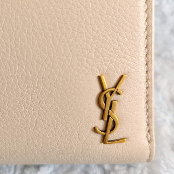 YSL Saint Laurent Beige Tiny Monogram Bi-Fold Wallet - Picture 6 of 12